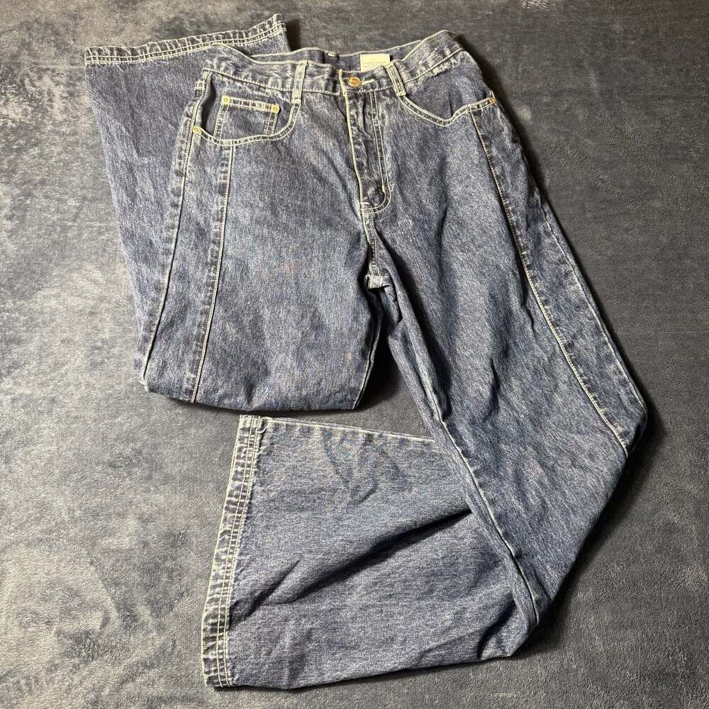 Vintage Y2K R21 Acid Wash Embroidered Bootcut Denim Jeans - Picture 4 of 11